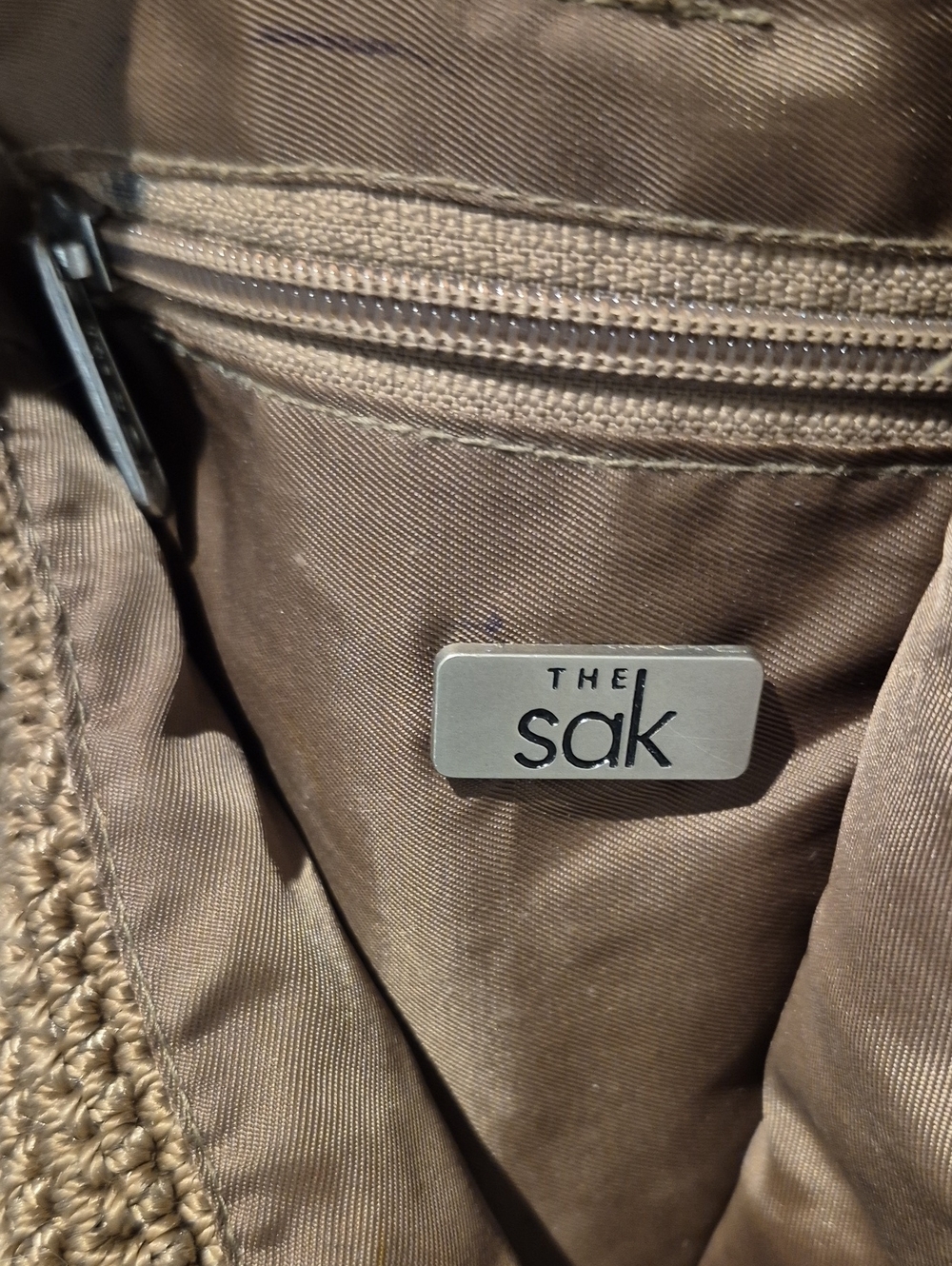 The Sak Large Woven Tote Bag in Taupe/tan. - Picture 2 of 9